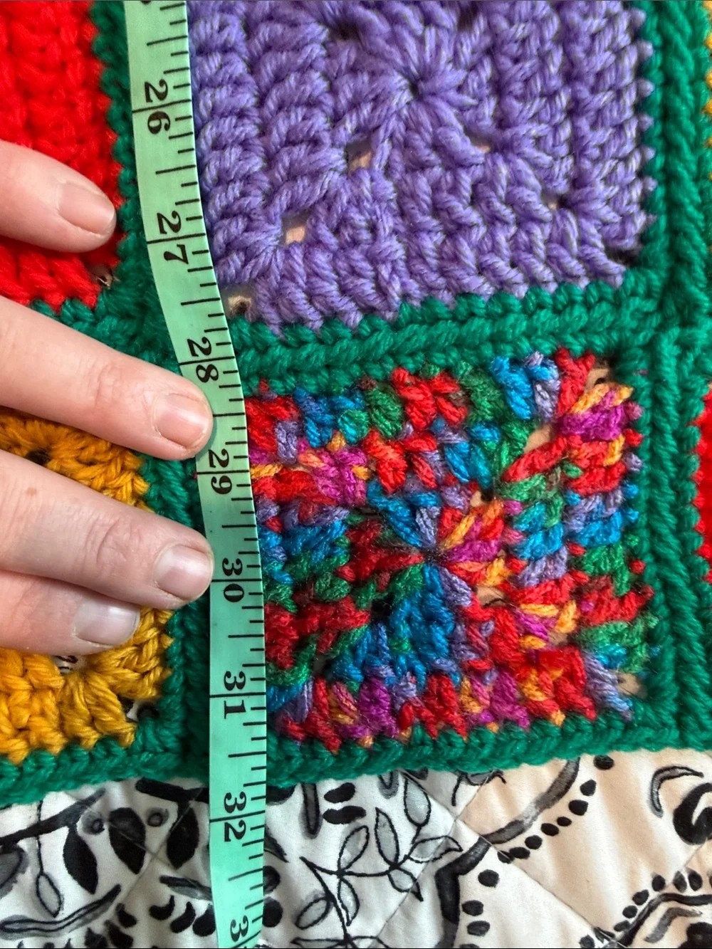 Handmade Multicolor Granny square Crochet lap Blanket